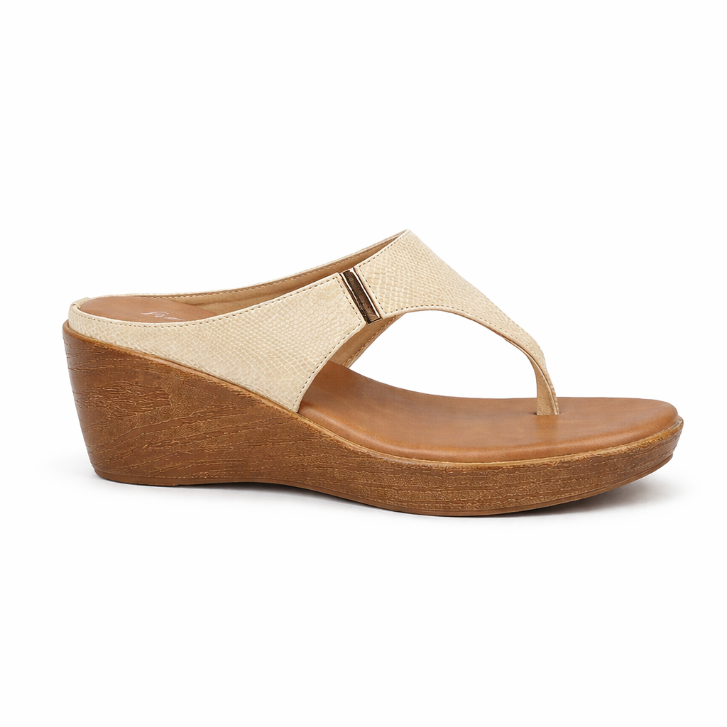 Margaret Comfort Slip On Wedge Platform Heel Slippers