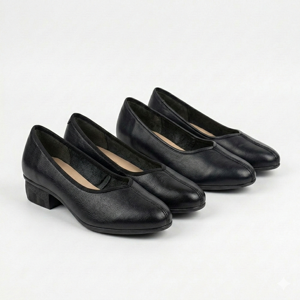 Melly Premium Leather Block Heel Pumps