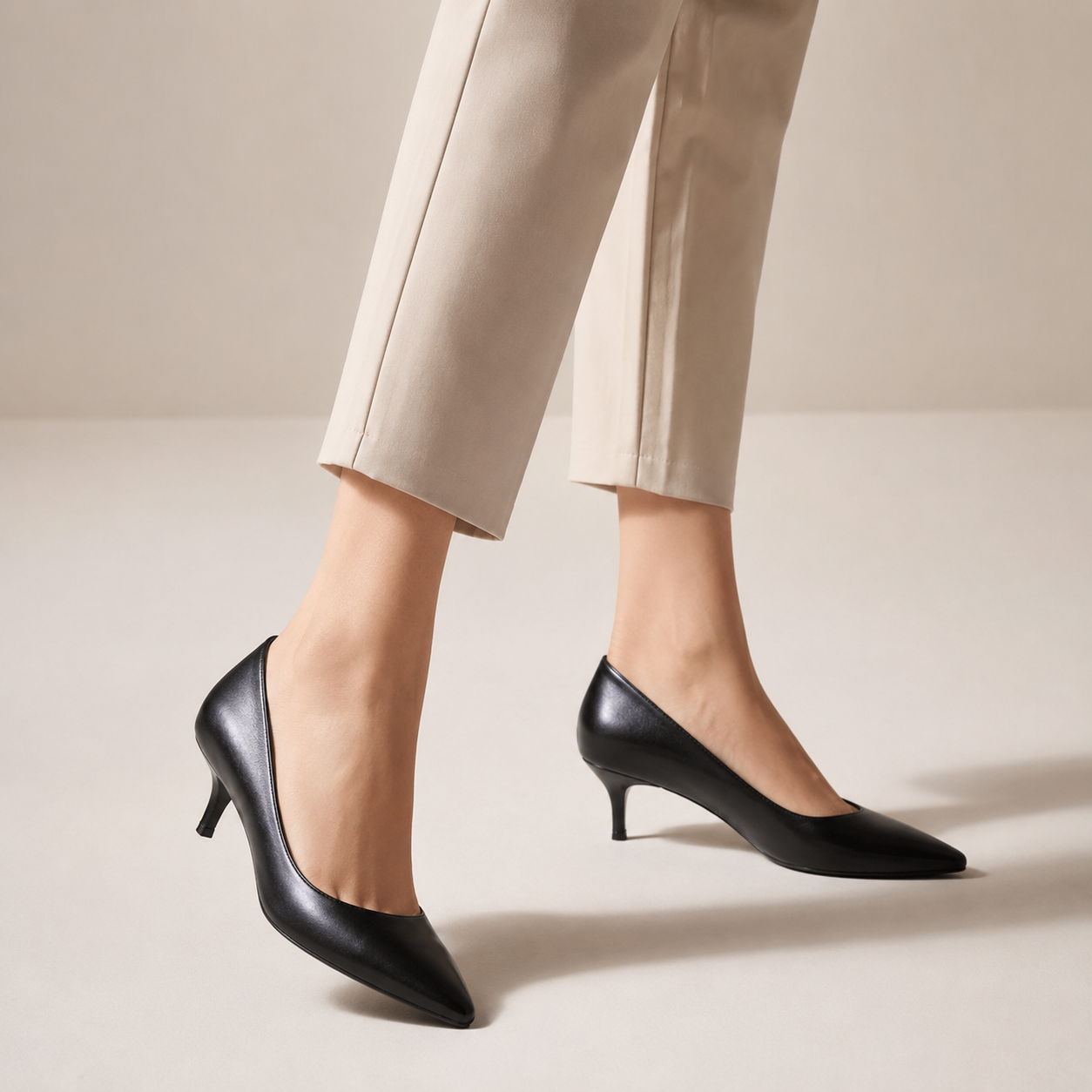POSH Premium Leather Kitten Heels - The Heels India
