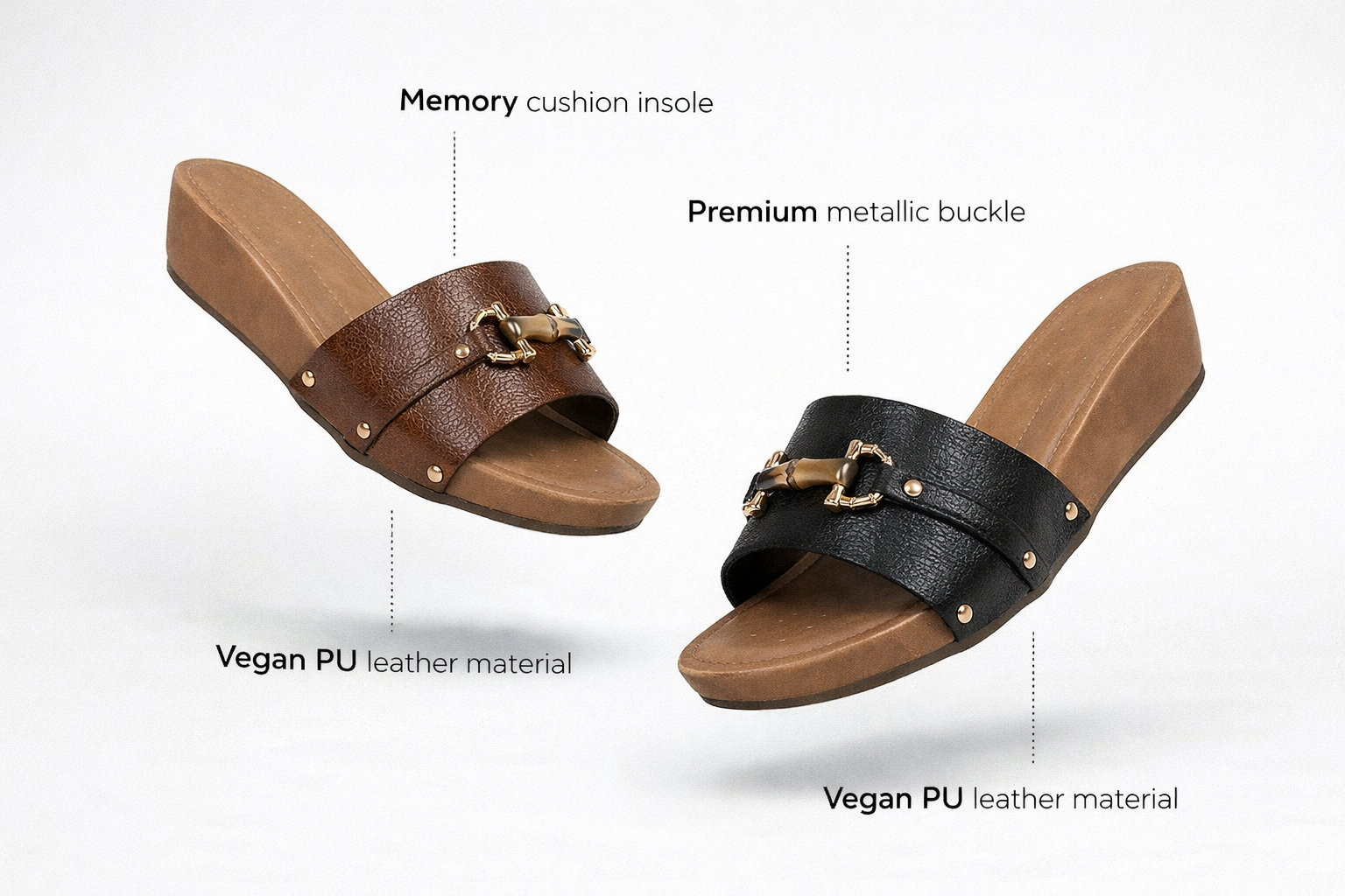 Bondi Comfort Peep Toe Summer Wedge Sliders