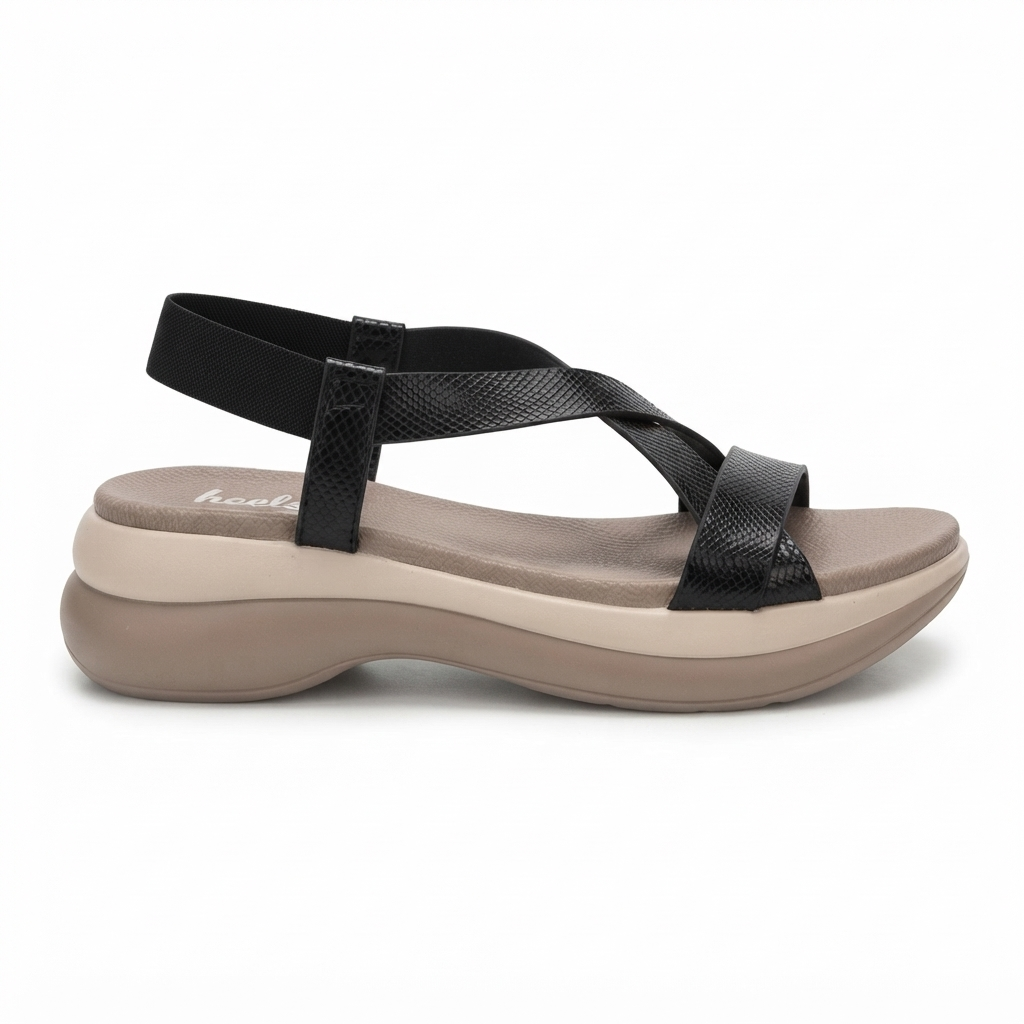 Frida Criss Cross Comfort Back Elastic Sandals
