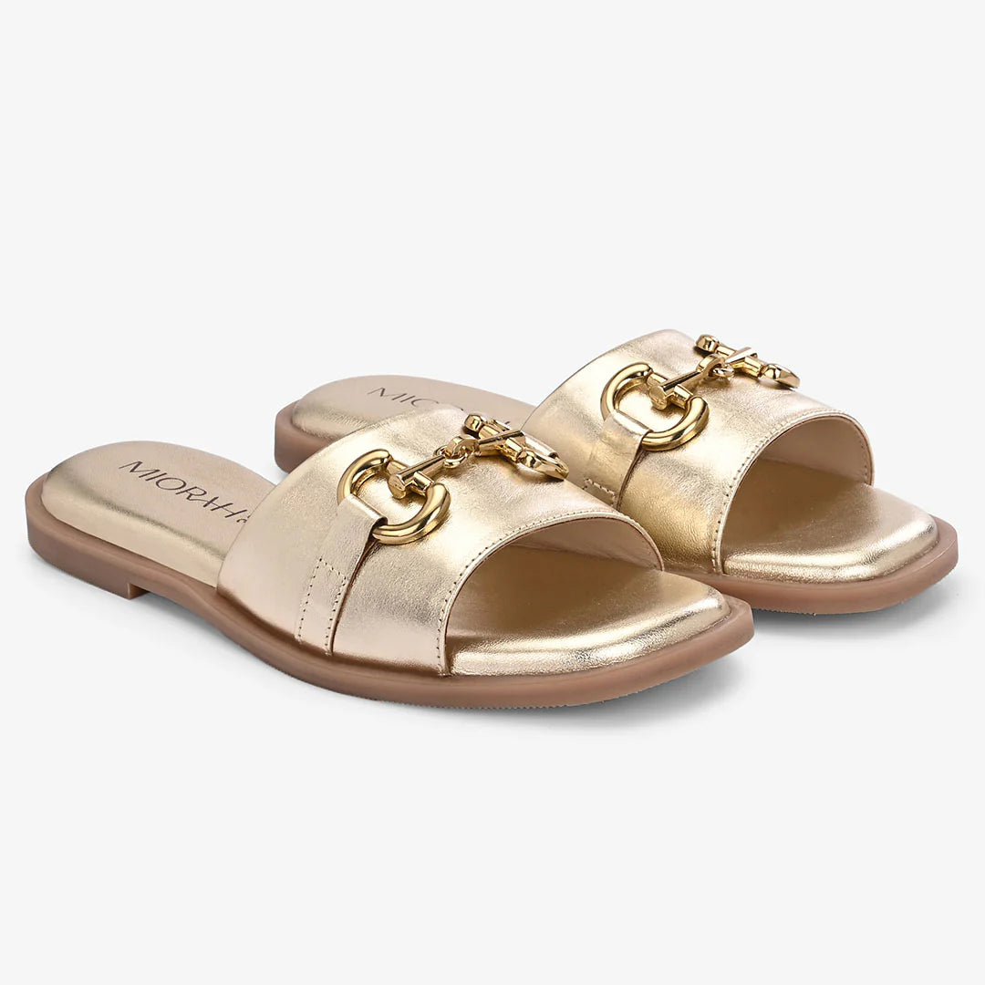 FLUTTER Premium Leather Neon Summer Sliders
