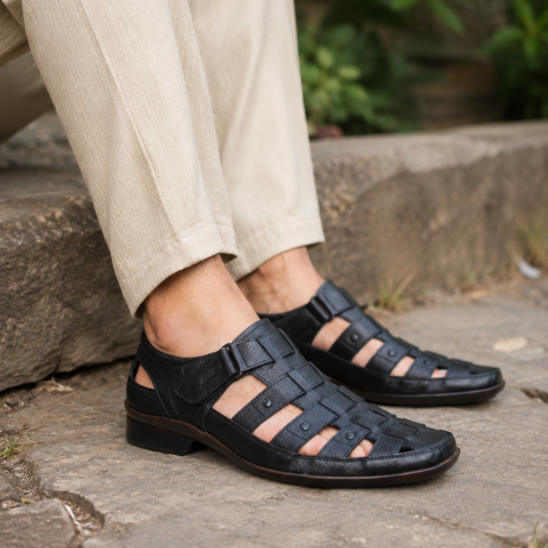 Mavro Leather Roman Sandals HT - The Heels India