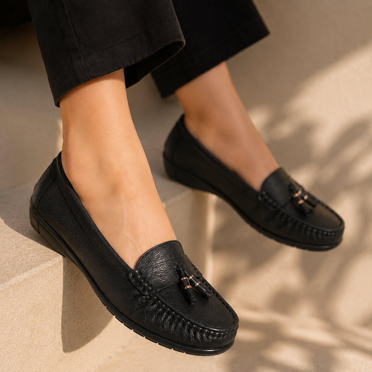 Sydney Tassel Leather Loafers