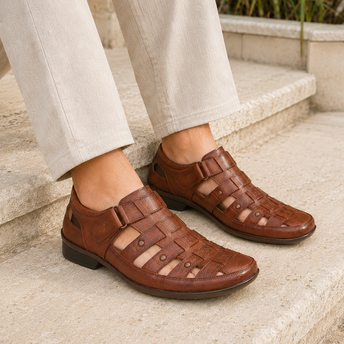 Mavro Leather Roman Sandals - The Heels India