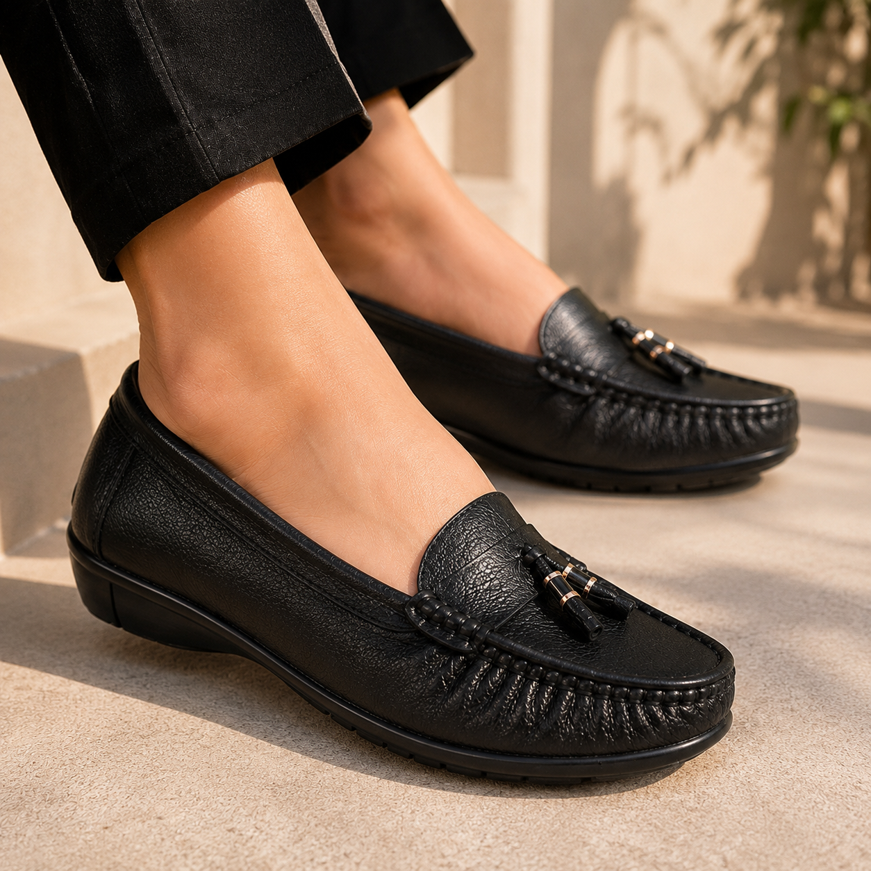 Sydney Tassel Leather Loafers
