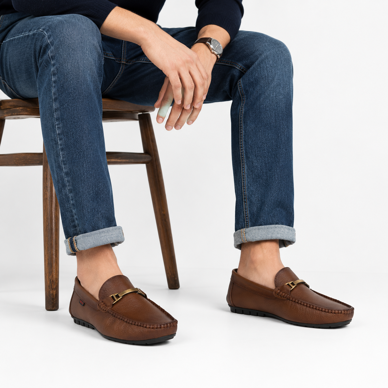 Baena Leather Cushioned Loafers