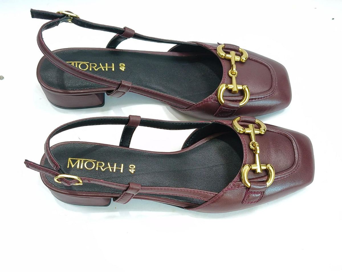 Majestic Premium Leather Sling Back Heels