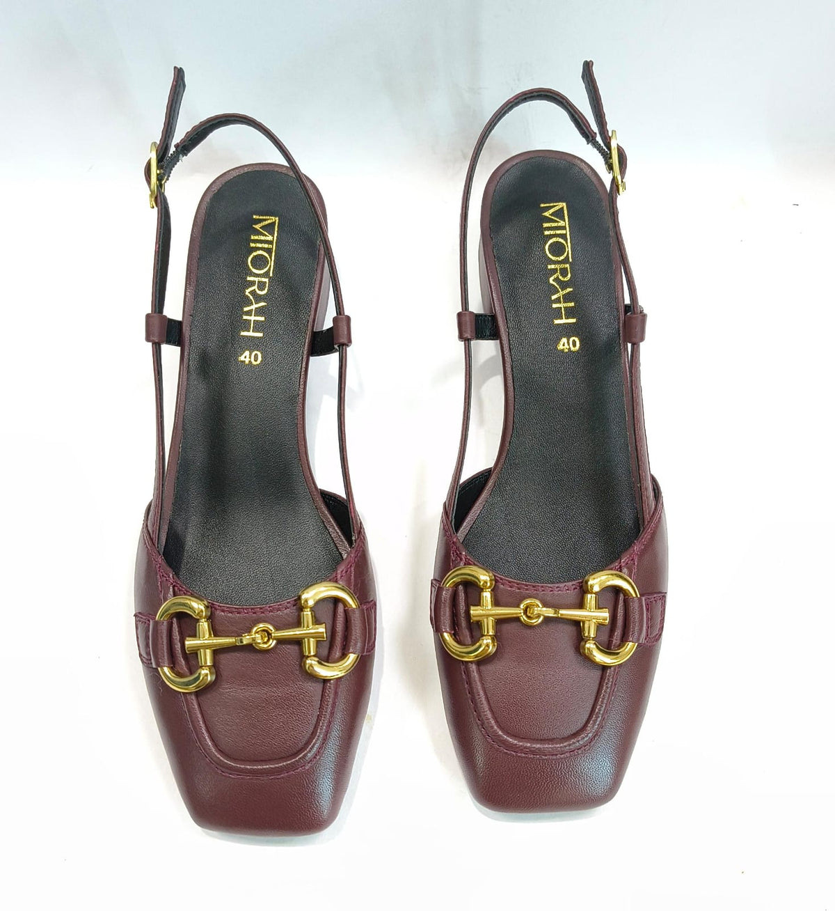 Majestic Premium Leather Sling Back Heels
