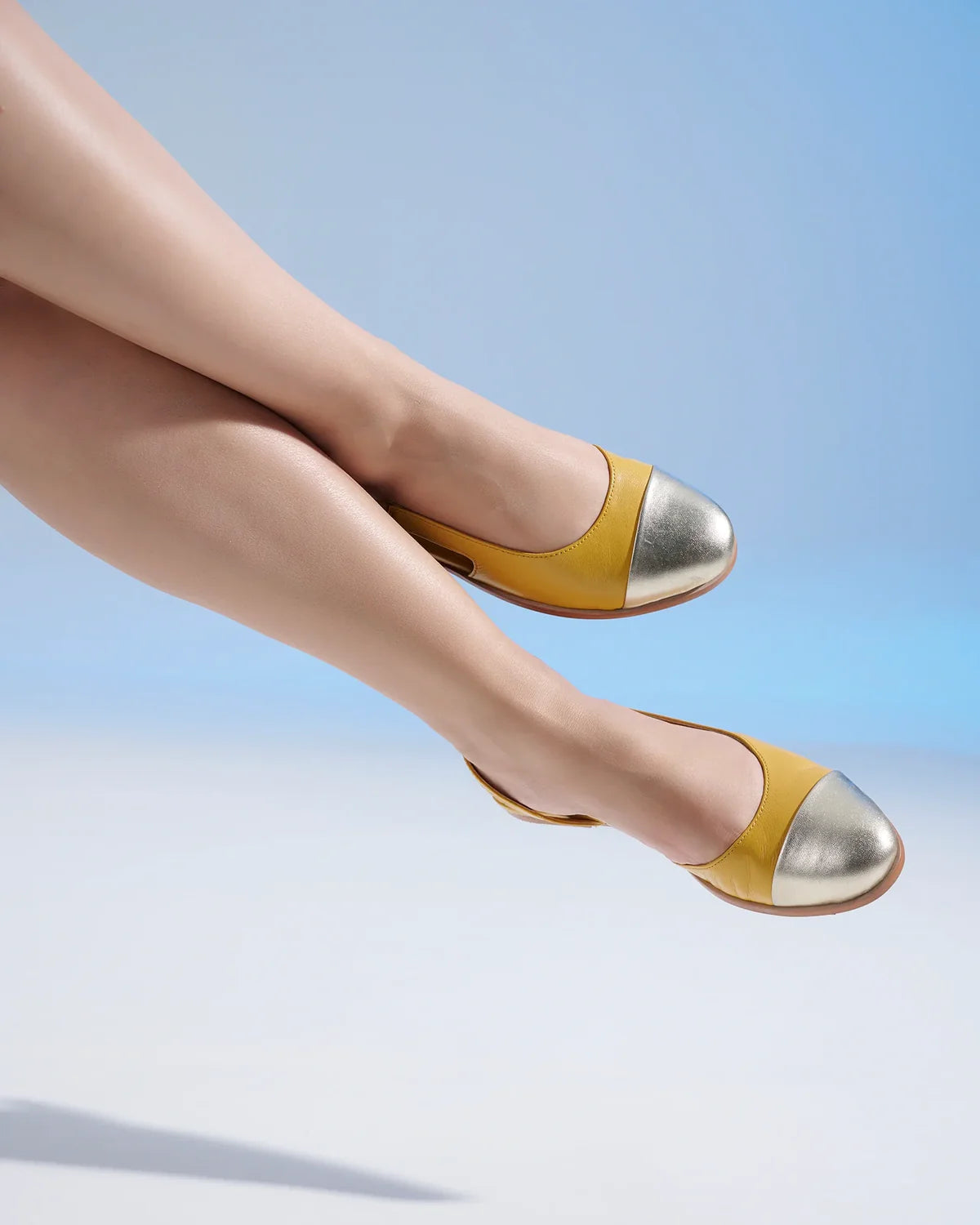 LUSH Premium Leather Round Toe Slingback Flat Ballerinas