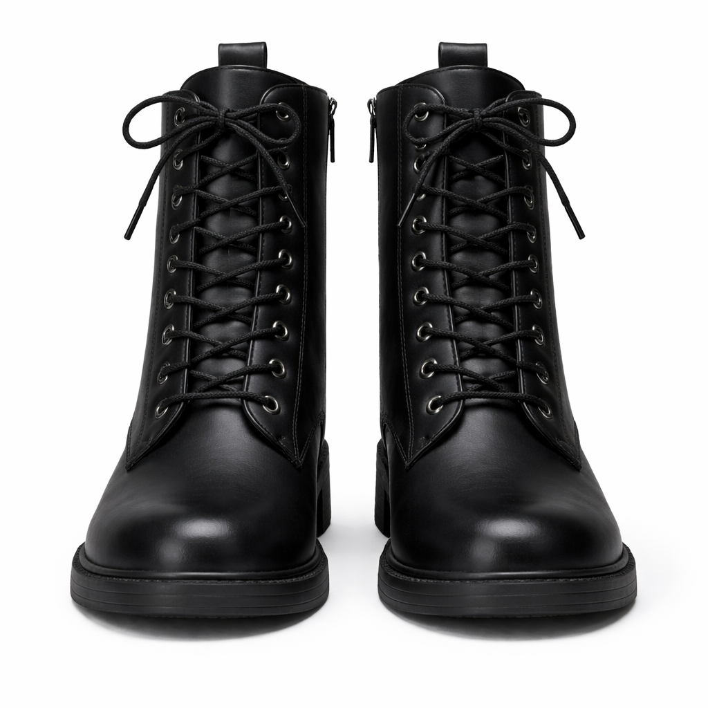 Sydney Classic Plain Premium Lace Up Boots With Zip