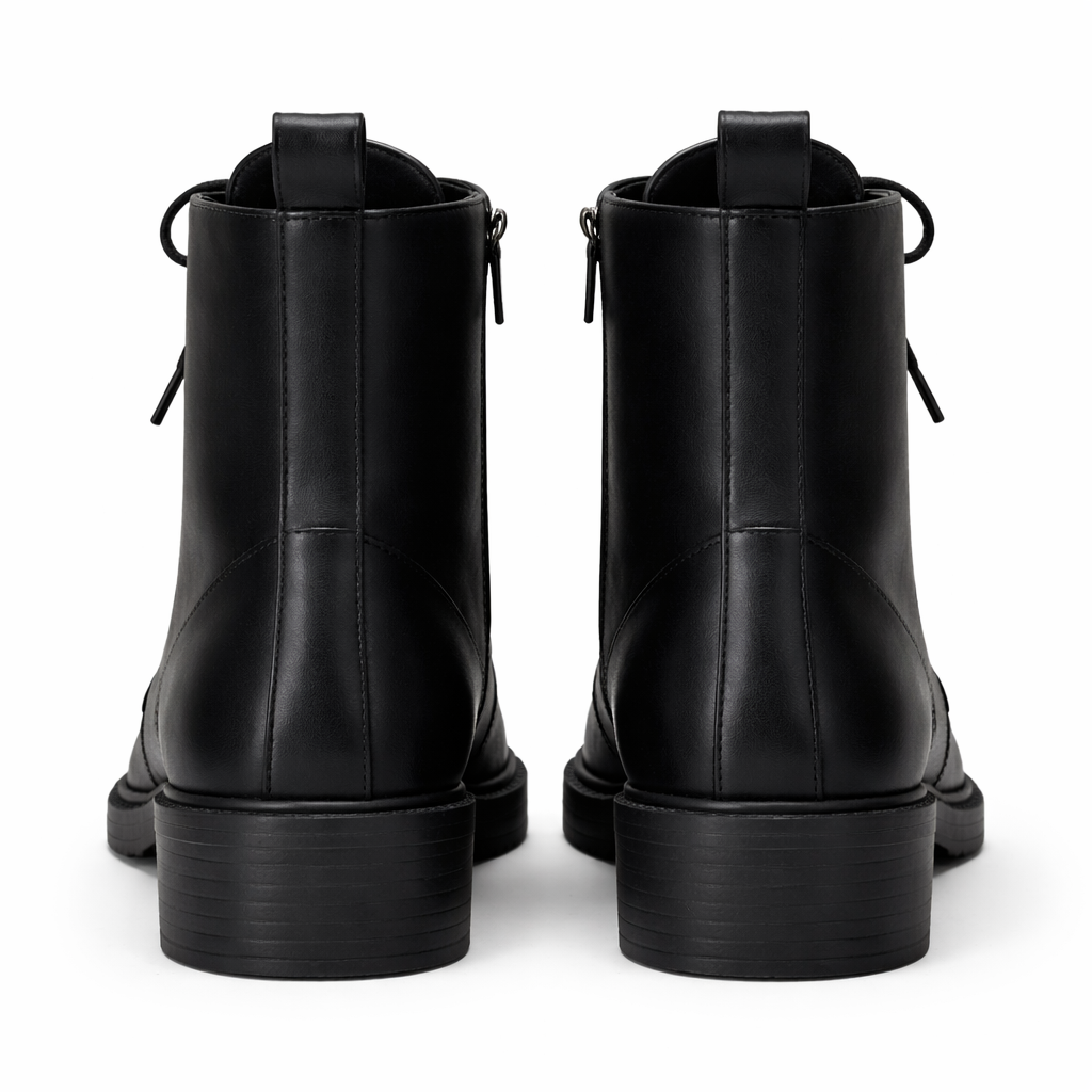 Sydney Classic Plain Premium Lace Up Boots With Zip