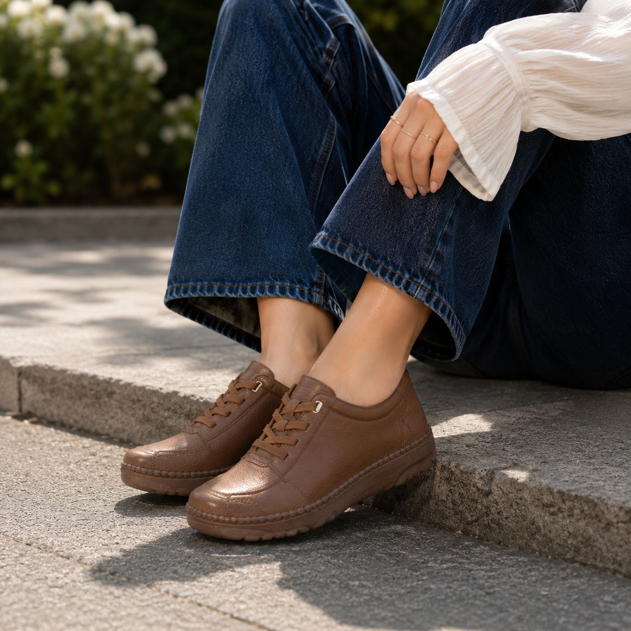 Bianca Premium Leather Comfort Derby Lace Loafers