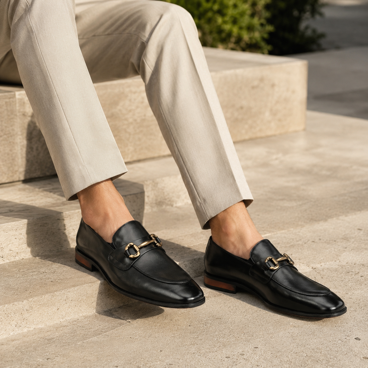 Bastian Leather Buckled Formal Moccasins - The Heels India