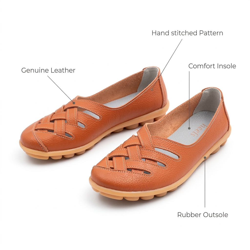 Zuri Criss Cross Comfort Leather Loafers - The Heels India