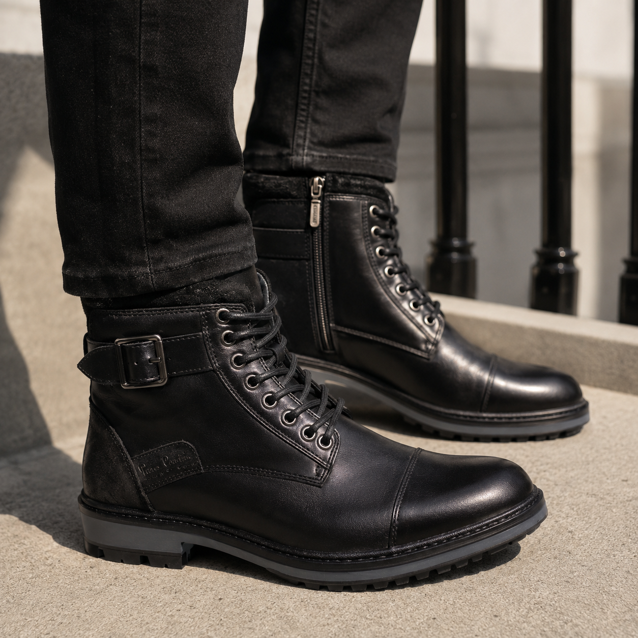 Hudson Leather Lace Up Boots - The Heels India