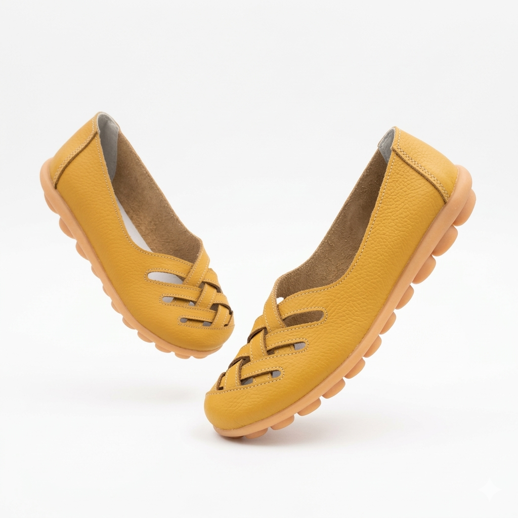 Zuri Criss Cross Comfort Leather Loafers - The Heels India