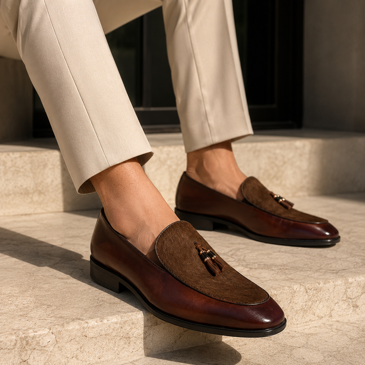 Damian Premium Leather Formal Tassel Moccassin Shoes