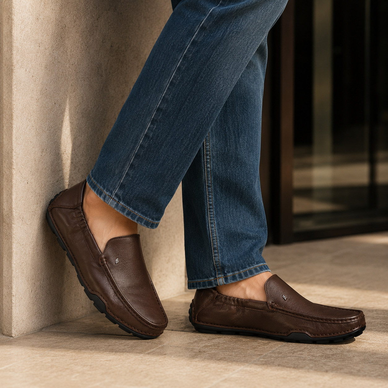 Clyde Leather Back Elastic Cushioned Loafers