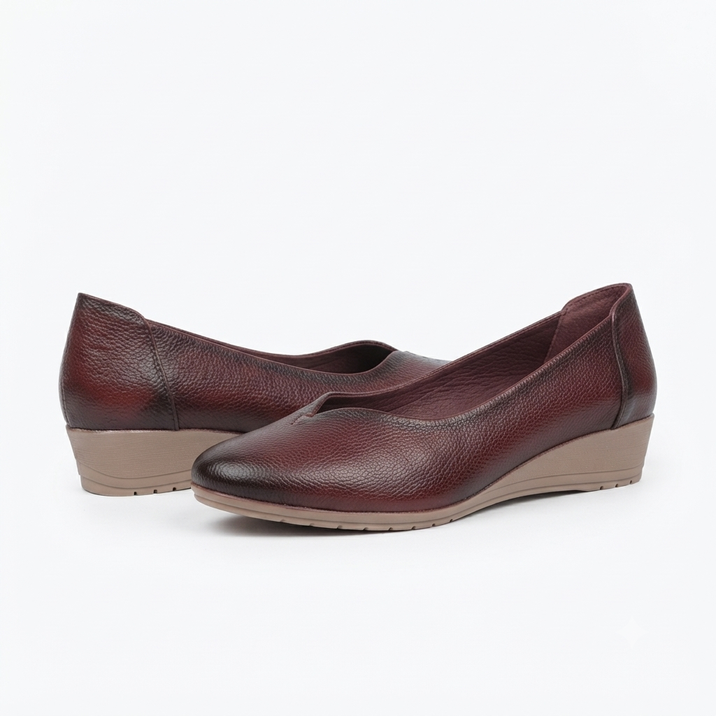 Kylie Leather Everyday Wedge Ballerinas