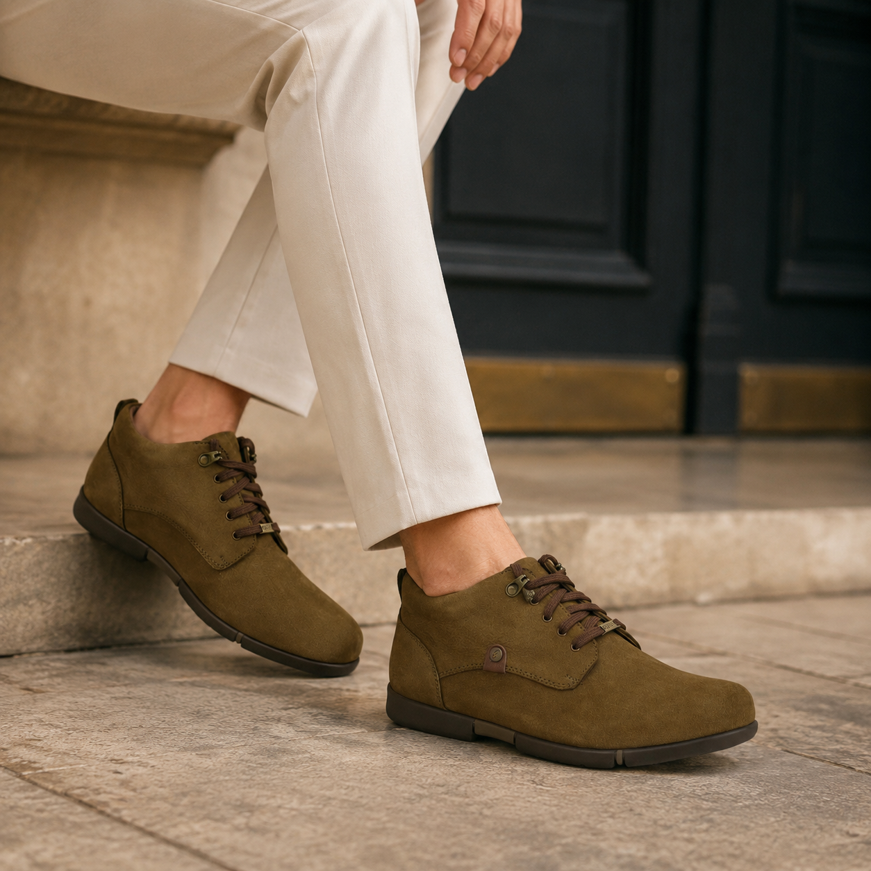 Leonard Leather Rugged Ankle Lace Boots