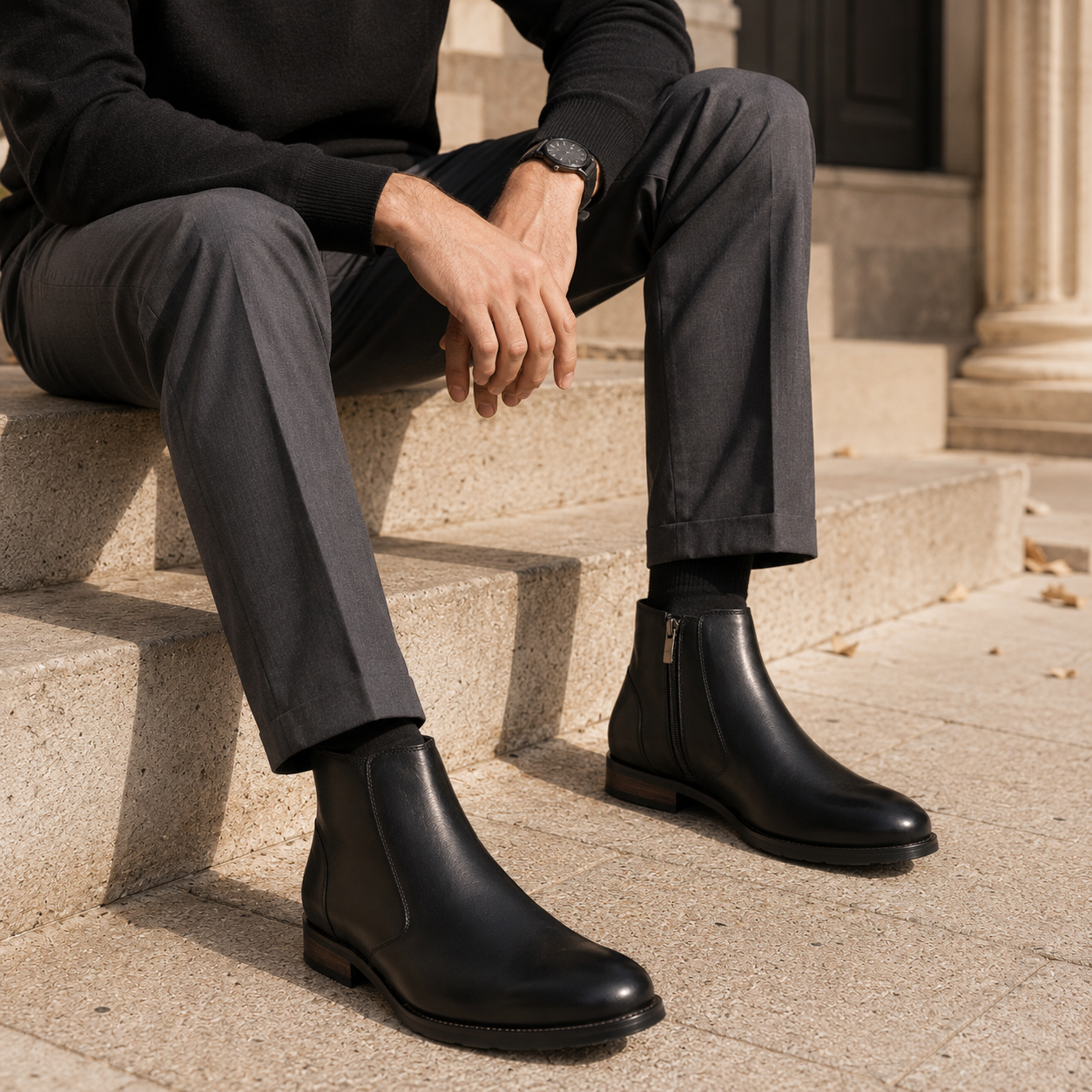 Palmer Premium Leather Ankle Boots - The Heels India