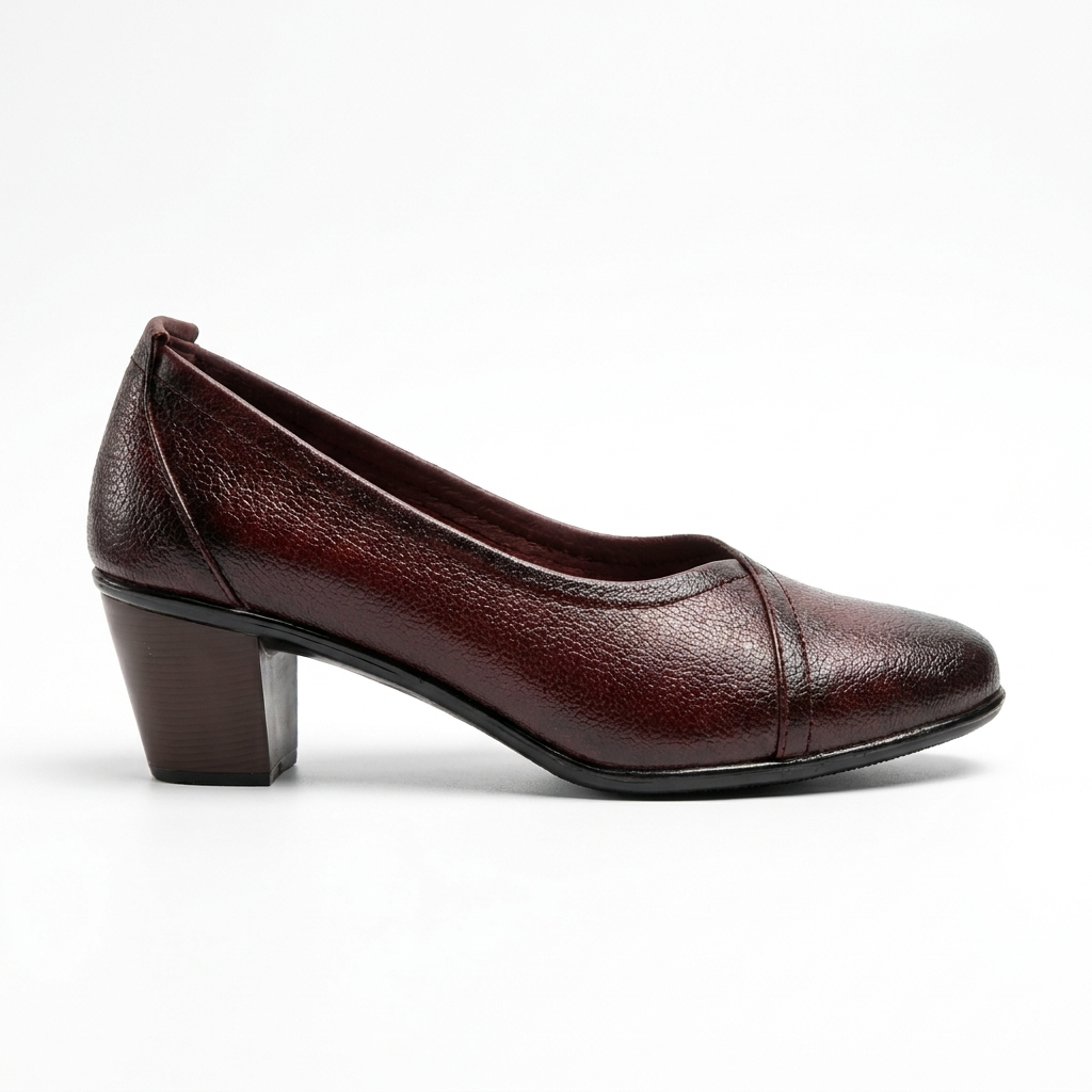 Olivia Leather Classic Block Heel Pumps