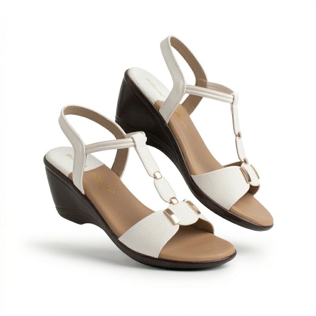 Clarionne Elastic Wedge Heel Sandals - The Heels India