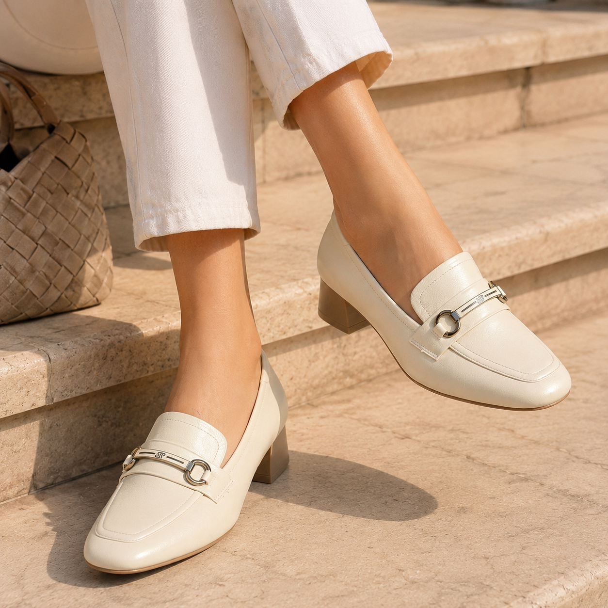 Melissa Premium Leather Block Heel Loafers