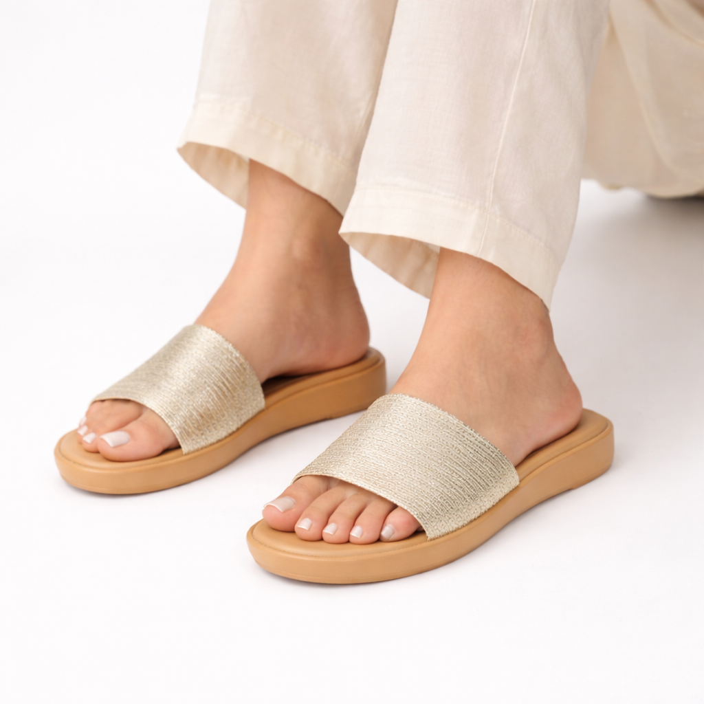 Georgia Cushioned Wedge Platform Sliders - The Heels India