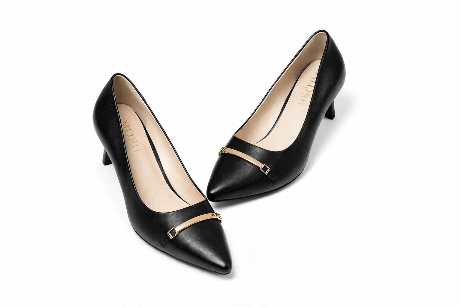 NOA Premium Leather Kitten Heels