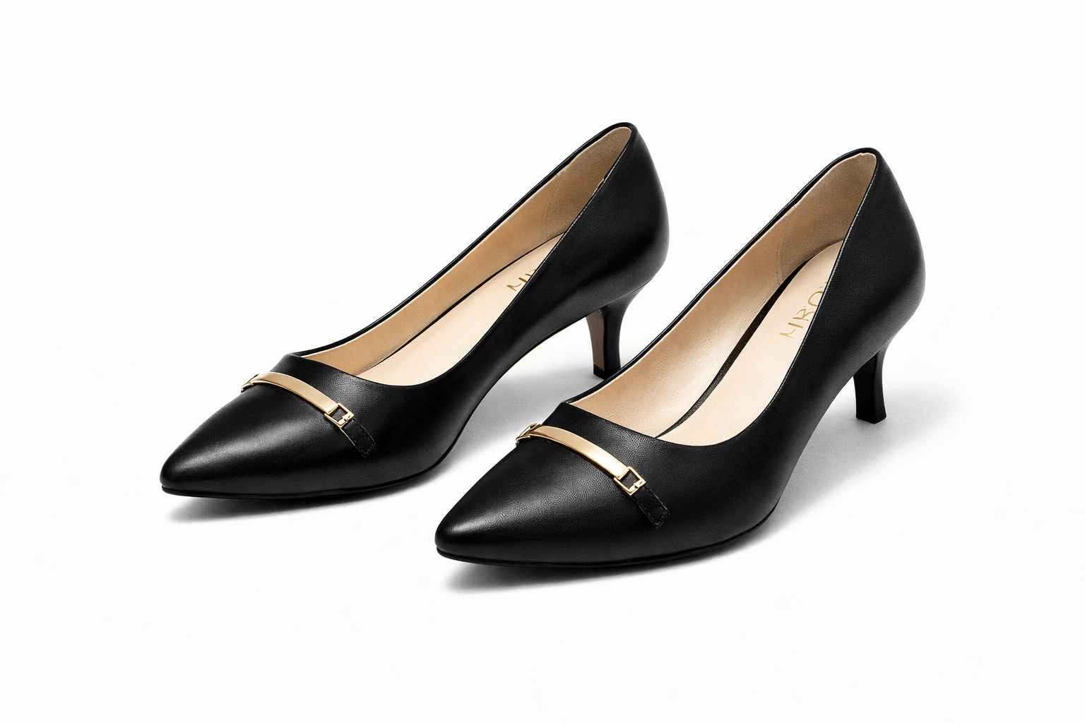 NOA Premium Leather Kitten Heels