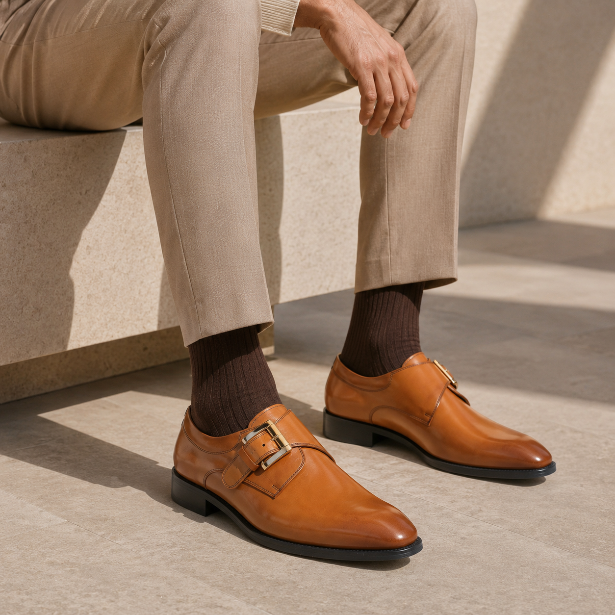 Lorelei Buckle Leather Monk Strap - The Heels India