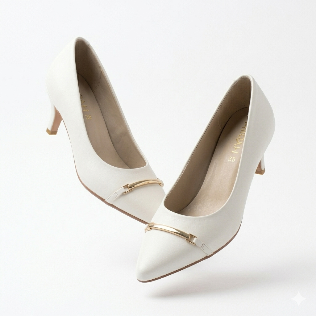 NOA Premium Leather Kitten Heels - The Heels India