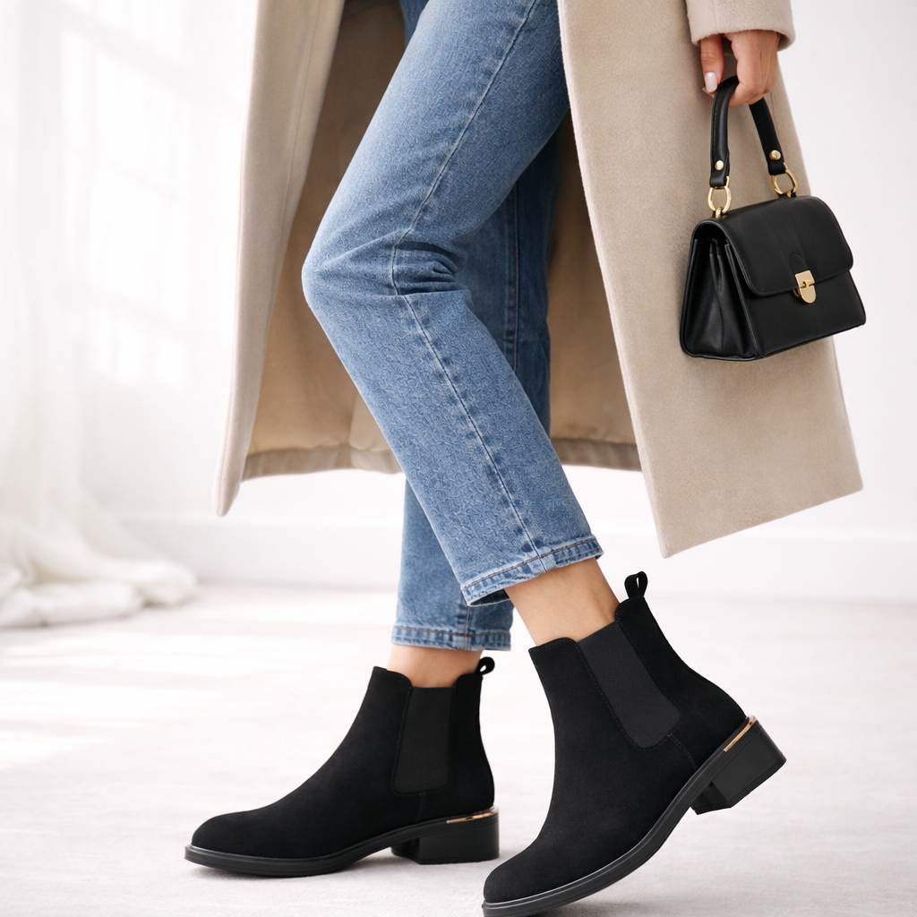 Rhonda Premium Suede Chelsea Winter Ankle Boots