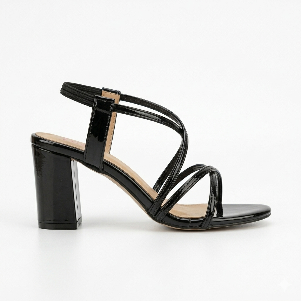 Aurelia Strappy Gladiator Patent Block Heels