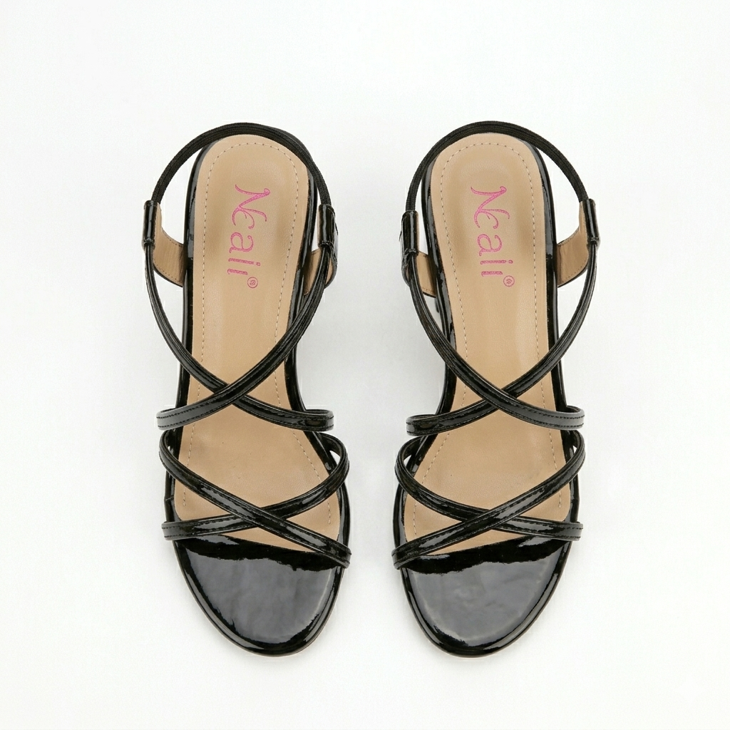 Aurelia Strappy Gladiator Patent Block Heels - The Heels India