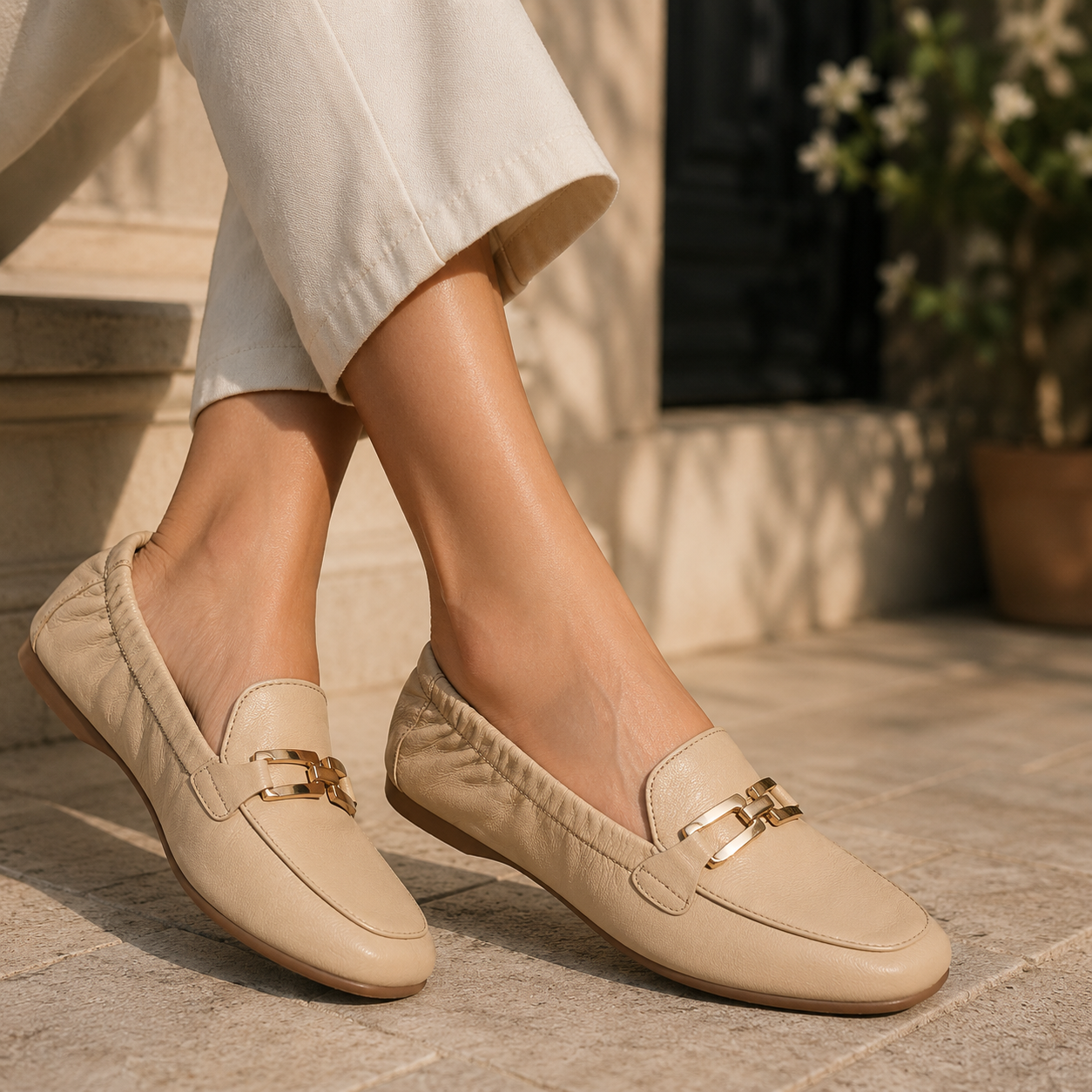 Athena Leather Stretch Ballerinas - The Heels India