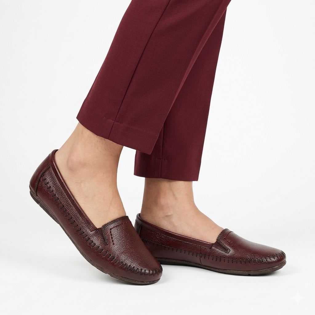 Lizzy Leather Classic Ballerinas - The Heels India