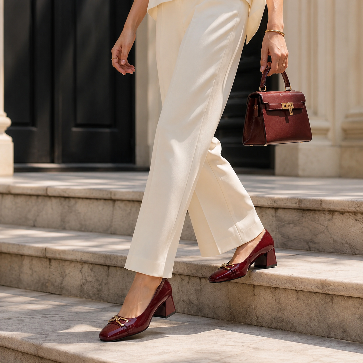 ZEAL Premium Patent Leather Block Heels - The Heels India