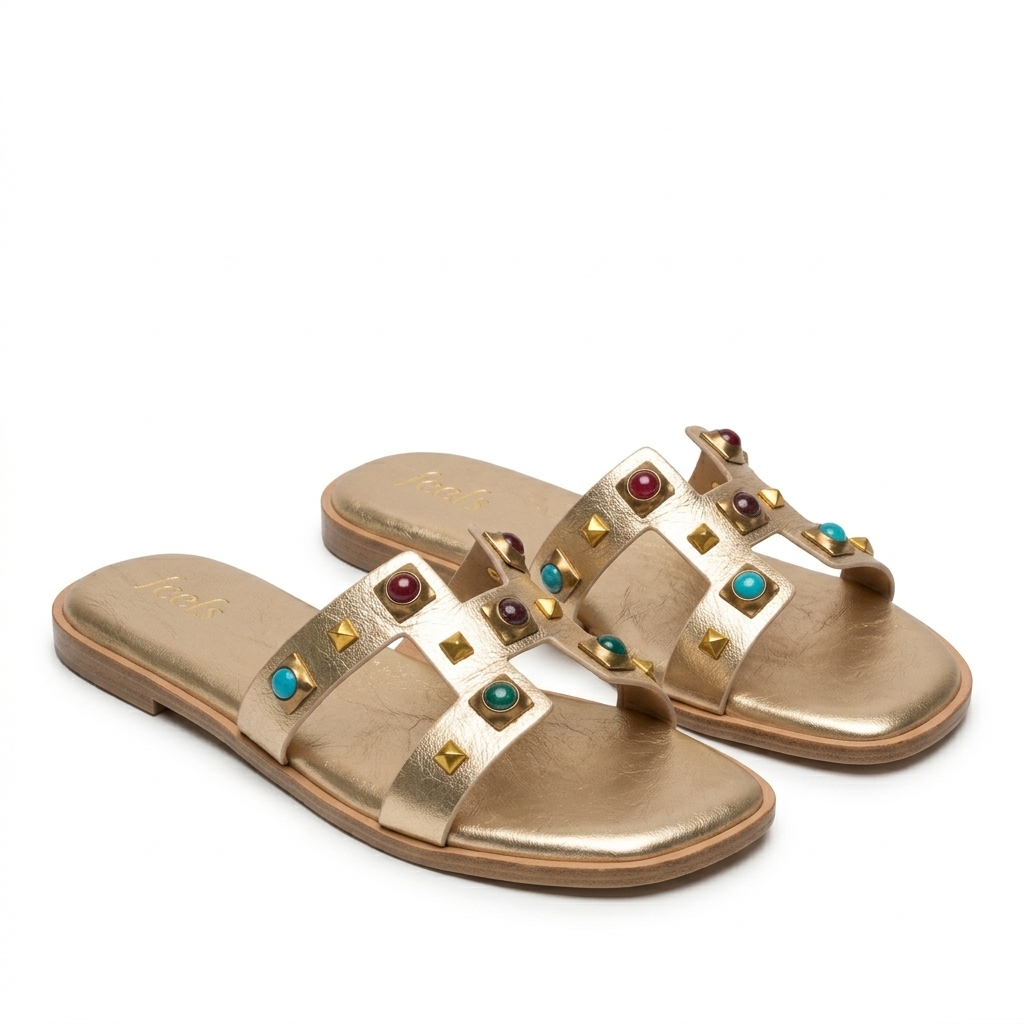 Julia Embellished Flat Summer Sliders