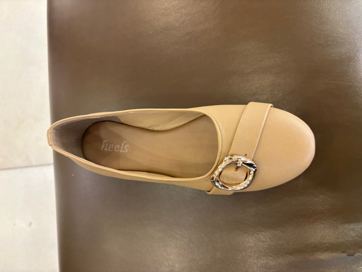 Pearl Cushioned Classic Buckle Vegan Ballerinas
