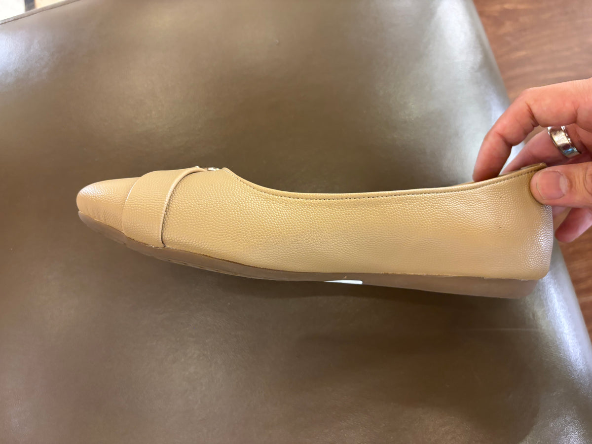 Pearl Cushioned Classic Buckle Vegan Ballerinas