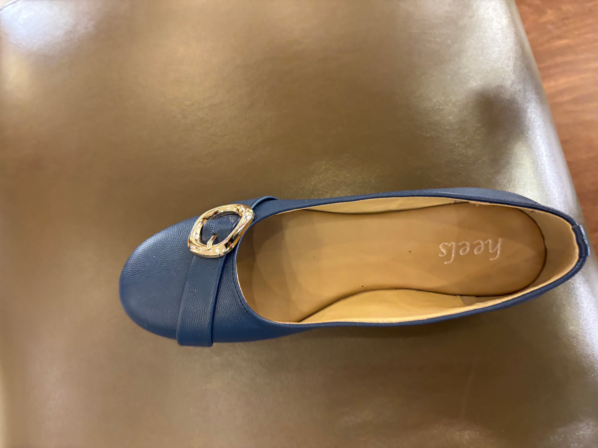 Pearl Cushioned Classic Buckle Vegan Ballerinas
