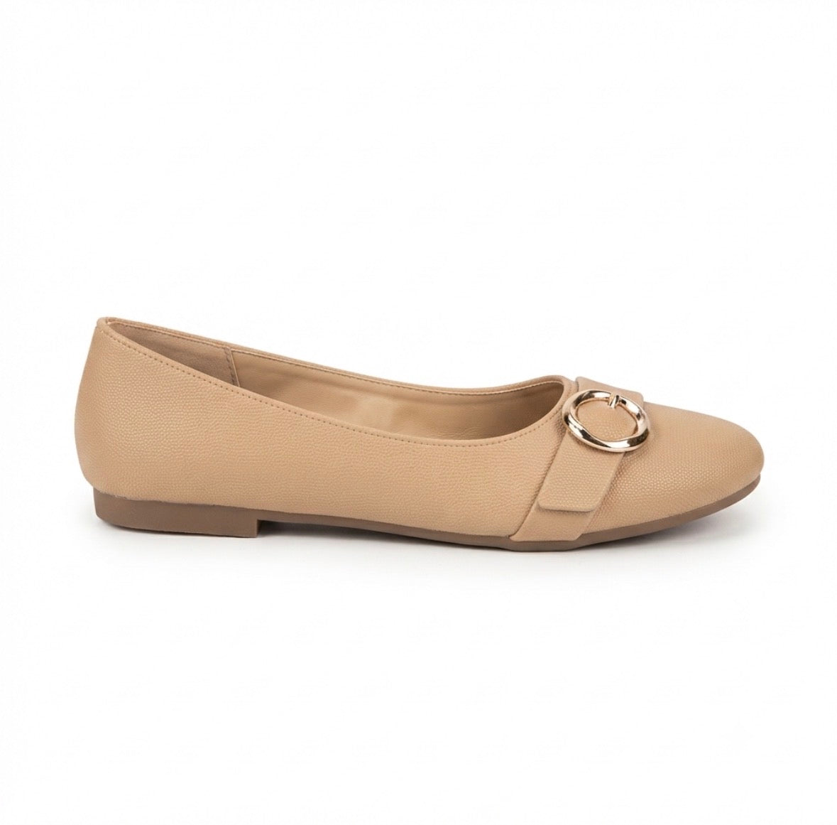 Pearl Cushioned Classic Buckle Vegan Ballerinas