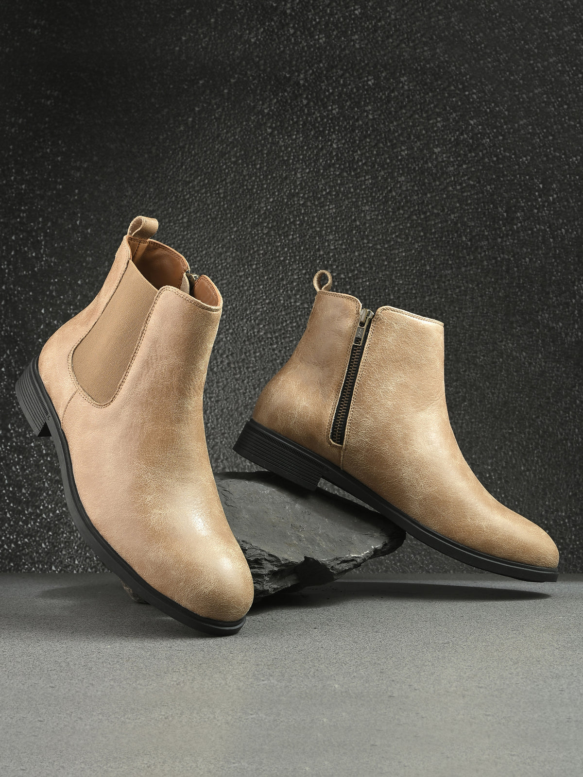Duncan Leather Ankle Chelsea Zip Boots