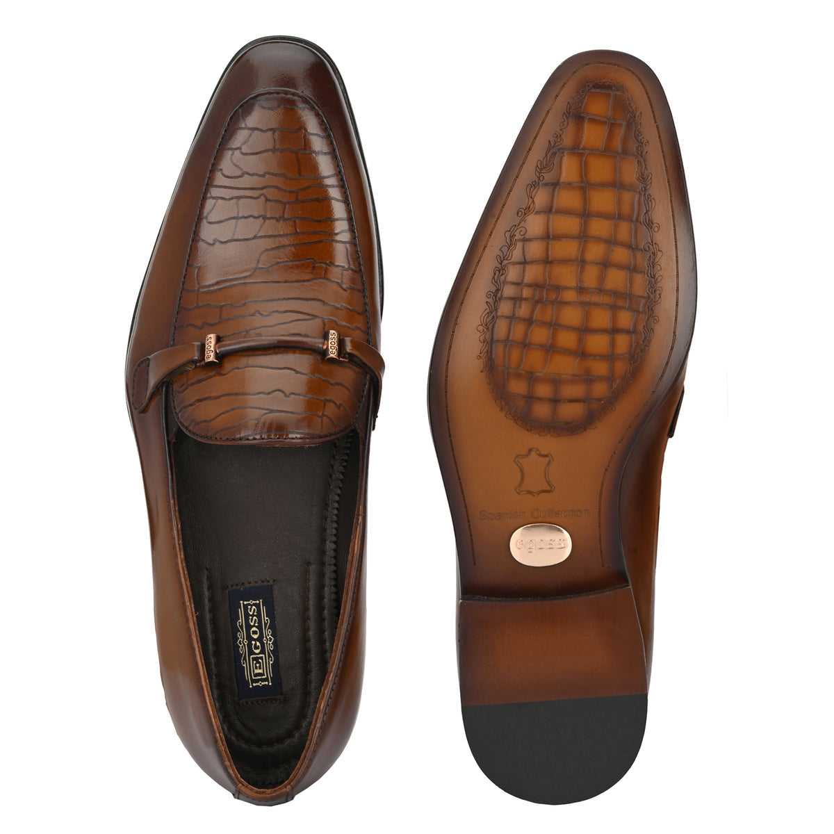 Martial Leather Buckled Formal Moccasins