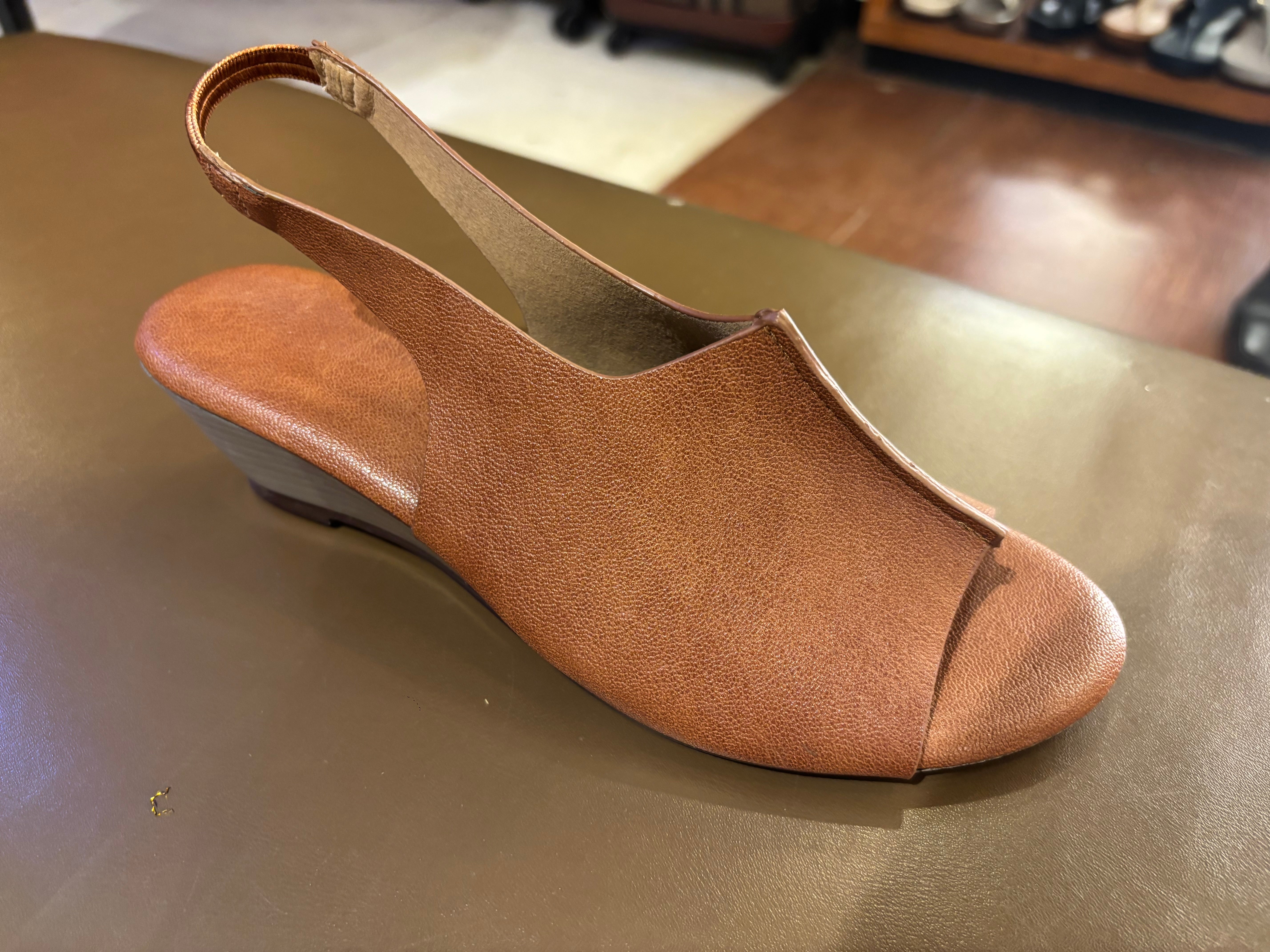Meridian Back Elastic Peep Toe Wedge Heels - The Heels India
