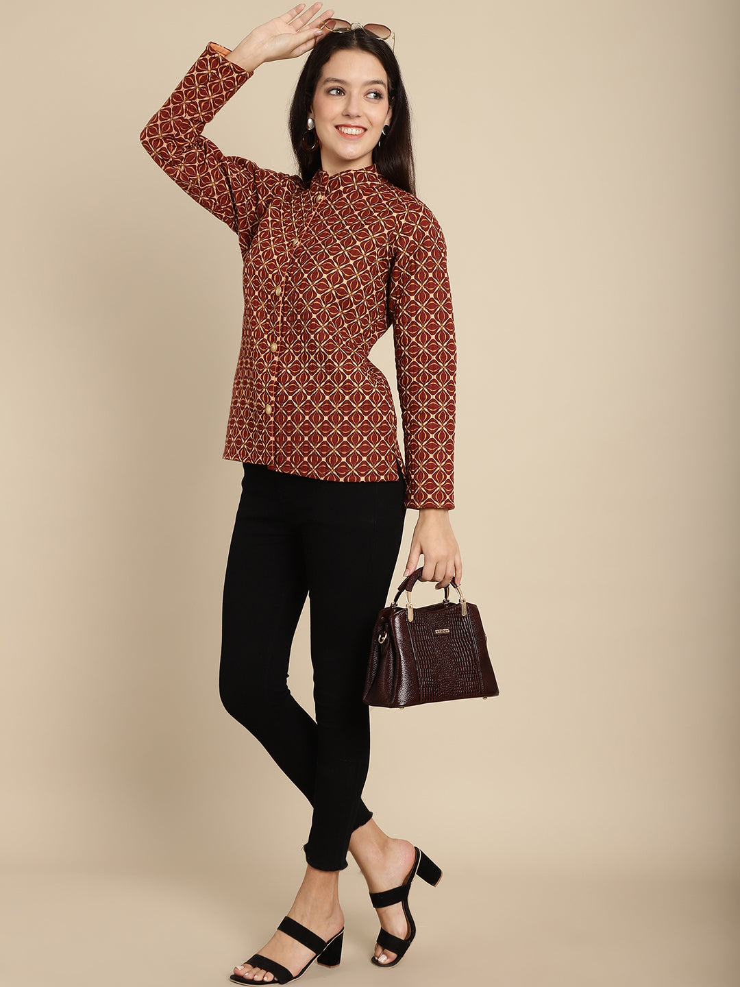 Brown Leather Mini Handbags for women LHB1025 - The Heels India