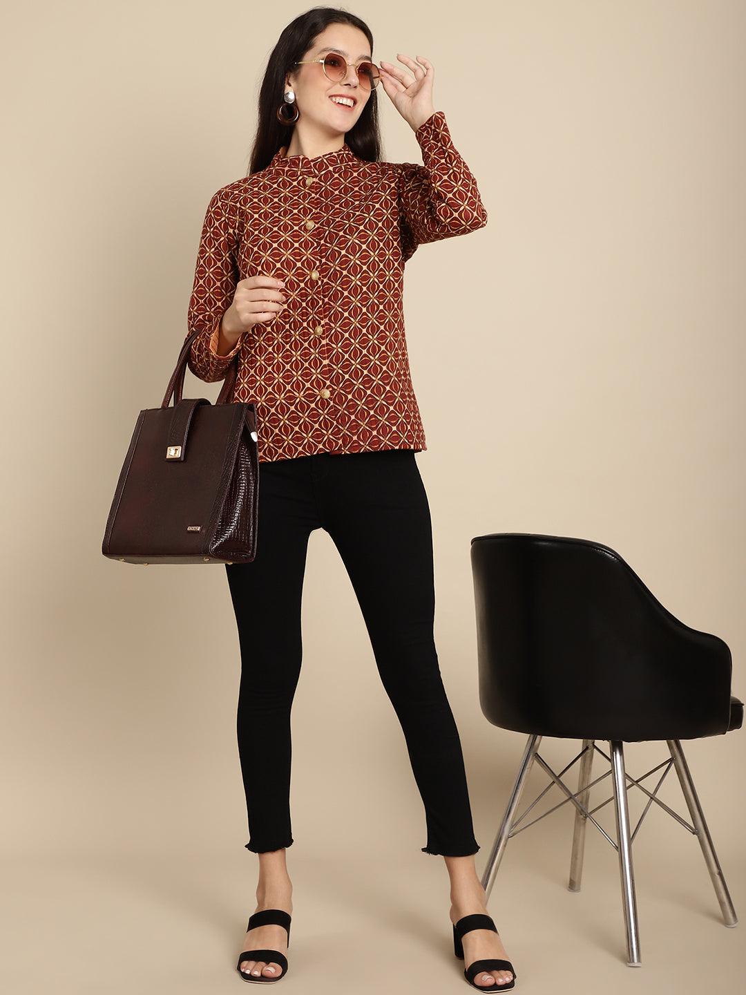 Brown Leather Bags for women LHB1050 - The Heels India